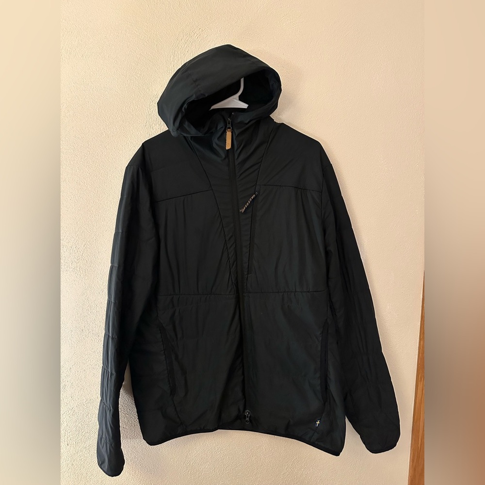 black Fjallraven Men's Keb Padded Hoodie (Large)